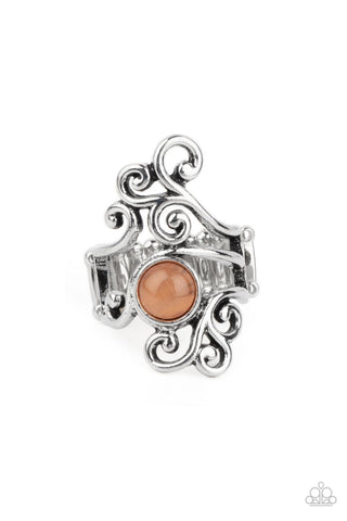 Glimmering Grapevines - Orange Paparazzi Ring