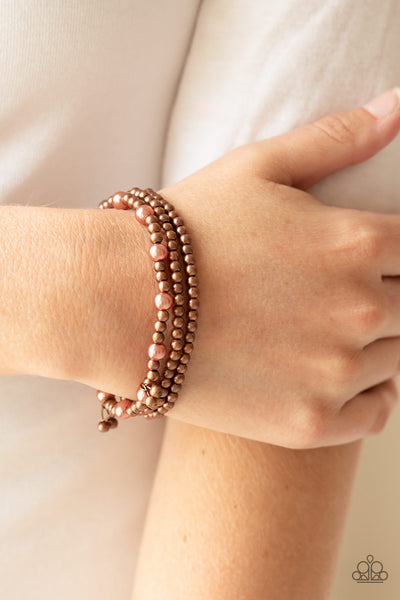 GRANDIOSE Slam - Copper-Paparazzi Bracelet (PZ-1593)