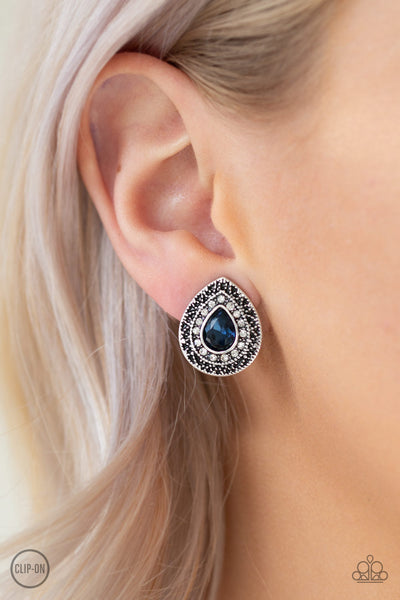 High-Class Celebrity - Blue Paparazzi Earrings (#1809)