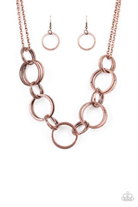 Paparazzi Necklace - Jump Into The Ring - Copper (#1356)