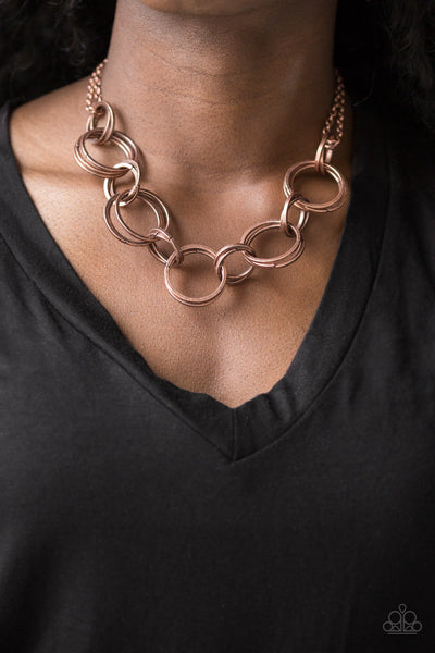 Paparazzi Necklace - Jump Into The Ring - Copper (#1356)