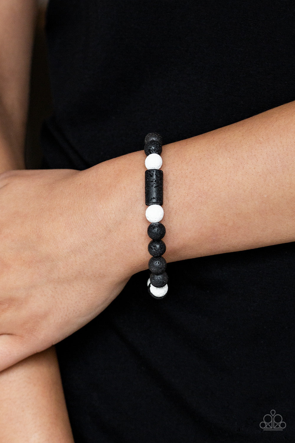 Paparazzi Urban Stretch Bracelet - Just Chillax - White (PZ-735)