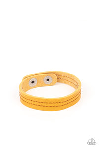 Life is WANDER-ful - Yellow Paparazzi Wrap Bracelet