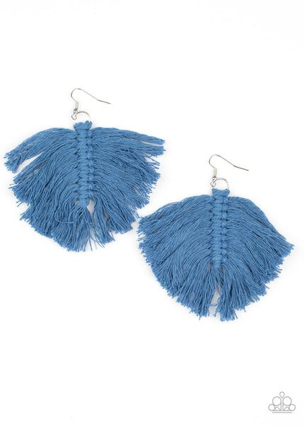 Macrame Mamba - Blue-Paparazzi Earrings