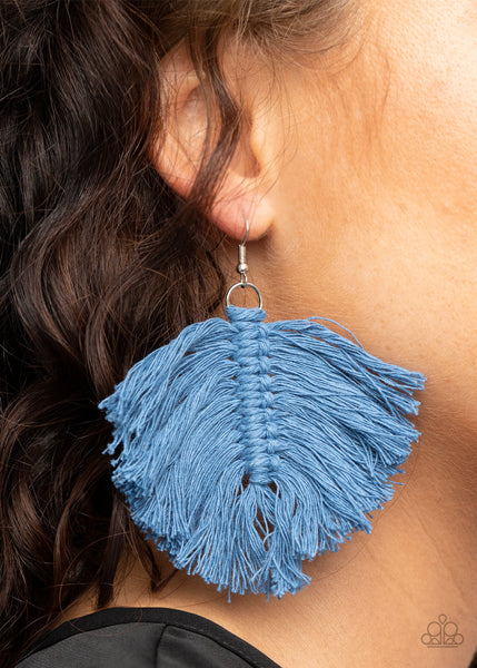 Macrame Mamba - Blue-Paparazzi Earrings