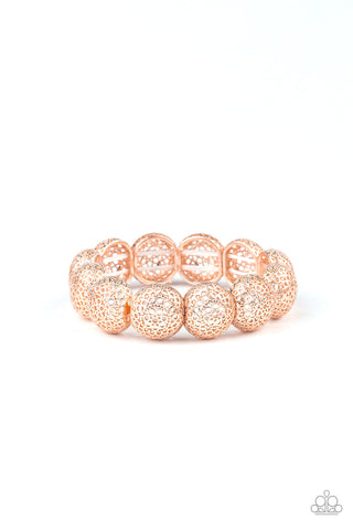 Obviously Ornate - Rose Gold-Paparazzi Bracelet (PZ-676)