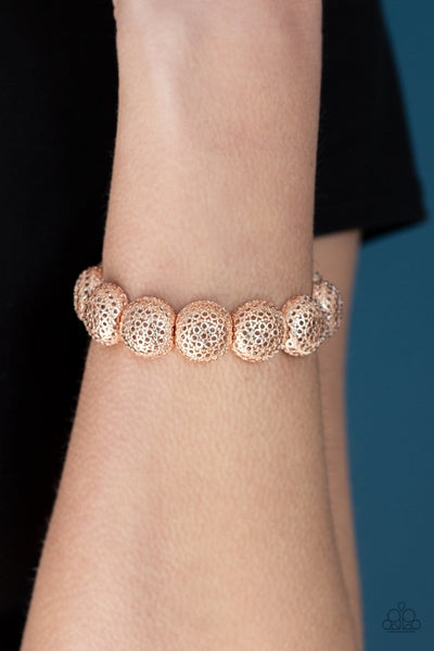Obviously Ornate - Rose Gold-Paparazzi Bracelet (PZ-676)