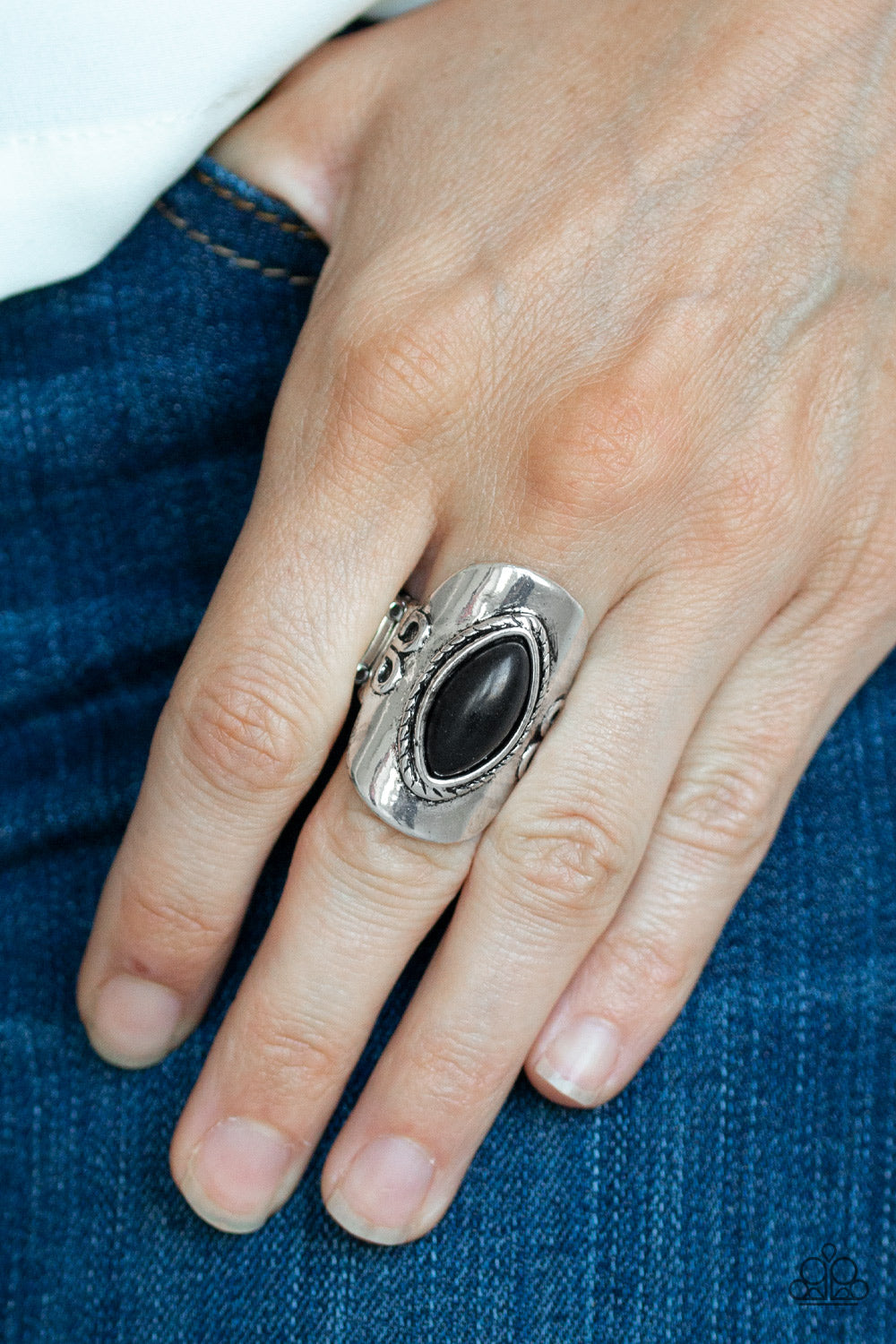 PLAIN Ride - Black-Paparazzi Ring (R050)