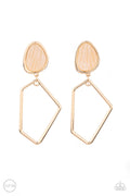Retro Reverie - Gold Paparazzi Earrings (PZ-402)