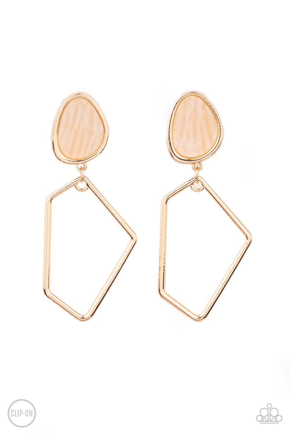 Retro Reverie - Gold Paparazzi Earrings (PZ-402)