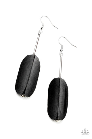 Tamarack Trail - Black Paparazzi Earrings (#4564)