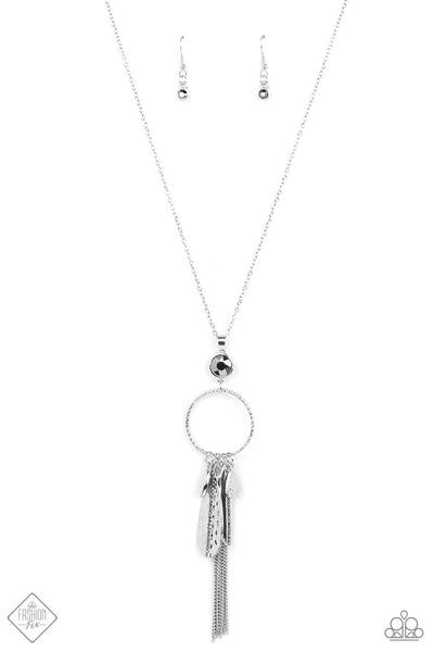 Tastefully Tasseled - Silver Paparazzi Fashon Fix Necklace Feb 2022