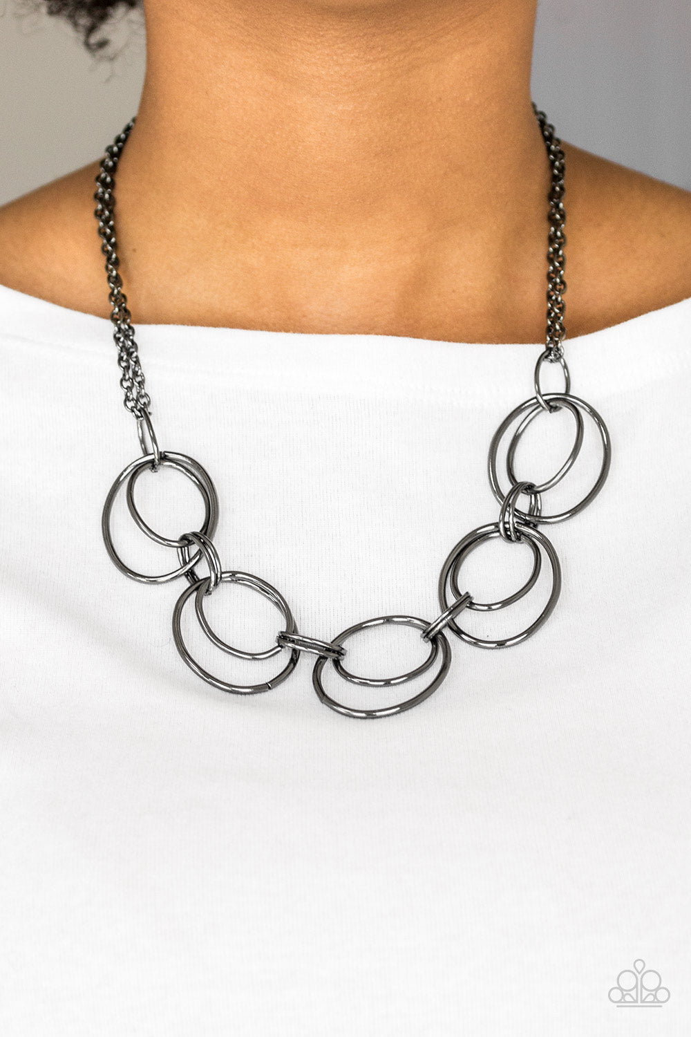 Urban Orbit - Black-Paparazzi Necklace (#1496)