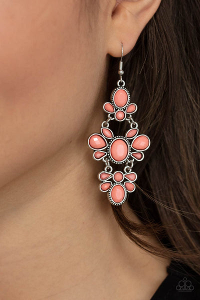 VACAY The Premises - Orange Paparazzi Earrings (PZ-183)