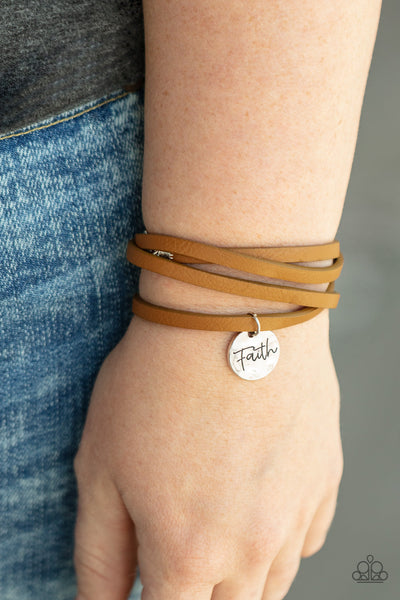 Wonderfully Worded - Brown Paparazzi Bracelet