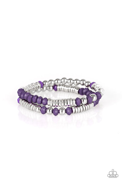 Paparazzi Stretch Bracelet - Downright Dressy - Purple
