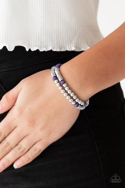 Paparazzi Stretch Bracelet - Downright Dressy - Purple