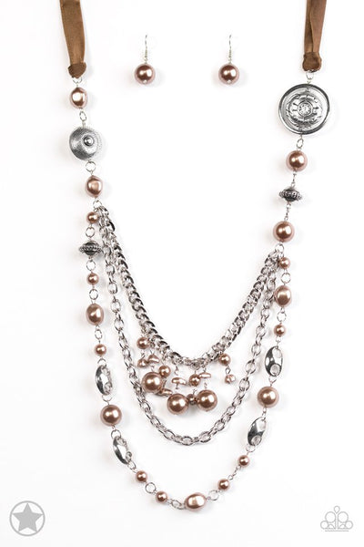 Paparazzi Blockbuster Necklace - All The Trimmings - Brown
