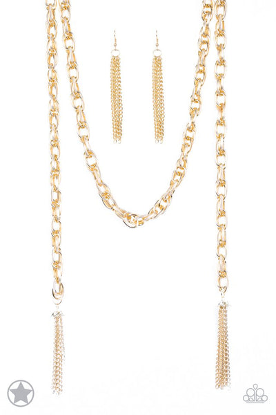 Paparazzi Blockbuster Necklace - SCARFed for Attention - Gold (BB040)
