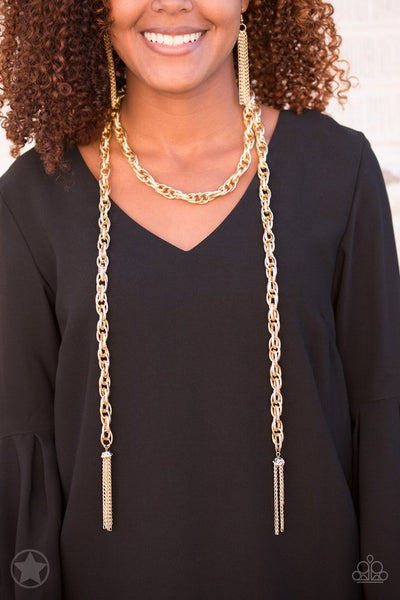 Paparazzi Blockbuster Necklace - SCARFed for Attention - Gold (BB040)