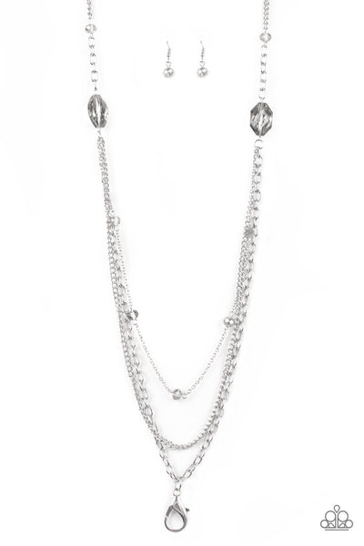 Dare To Dazzle - Silver Paparazzi Lanyard (L016)