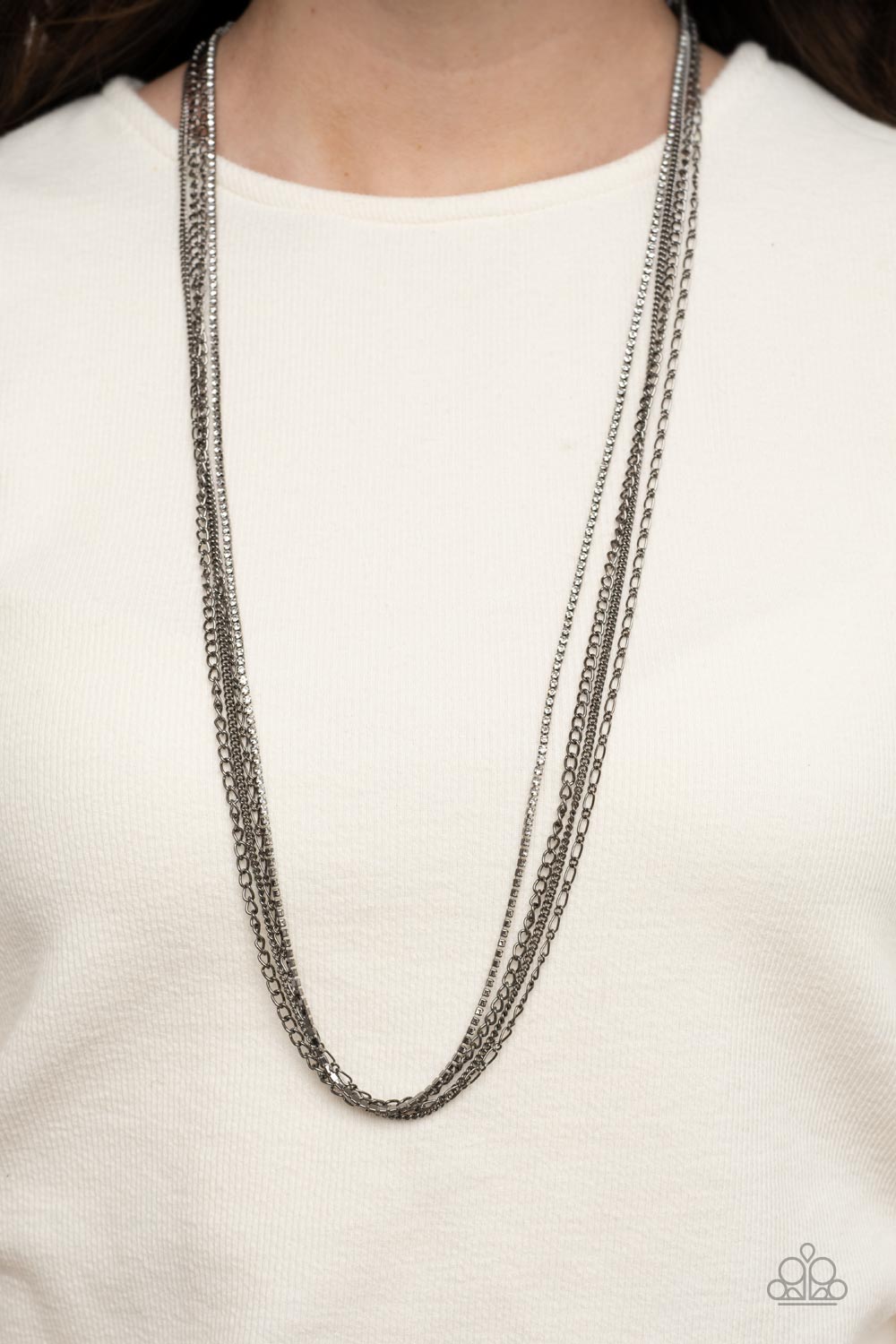 Undauntingly Urban - Black Paparazzi Necklace (PZ-4812)