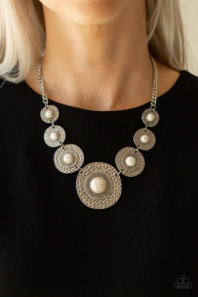 Tiger Trap - White-Paparazzi Necklace (PZ-938)
