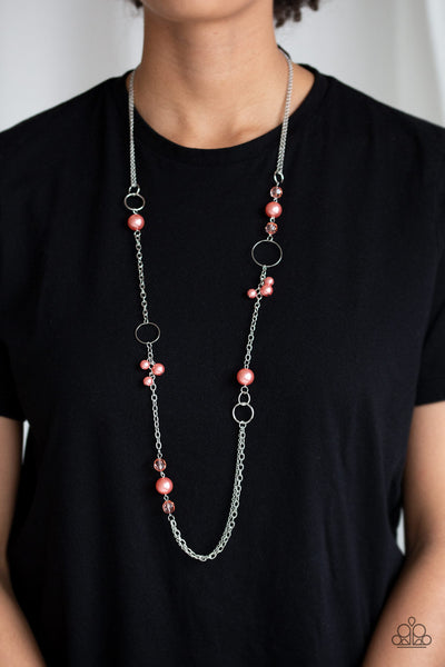 Pageant Princess - Orange-Paparazzi Necklace (PZ-847)