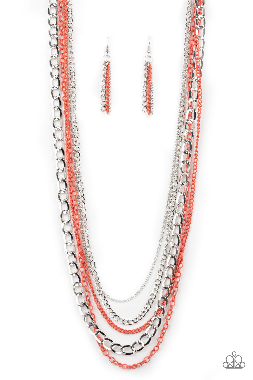 Industrial Vibrance - Orange-Paparazzi Necklace (#929)