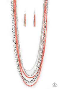 Industrial Vibrance - Orange-Paparazzi Necklace (#929)