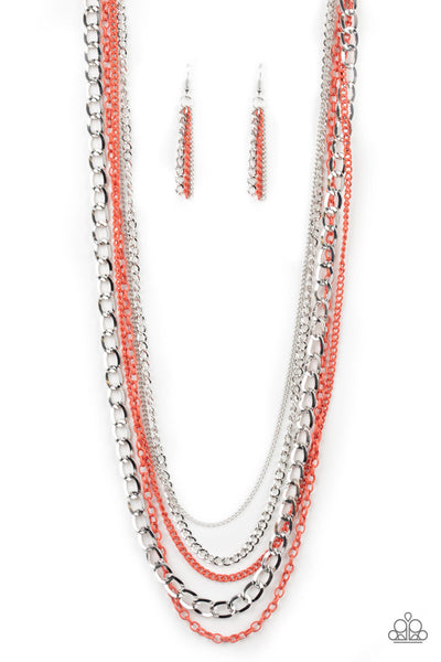 Industrial Vibrance - Orange-Paparazzi Necklace (#929)