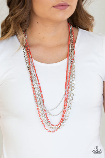Industrial Vibrance - Orange-Paparazzi Necklace (#929)