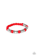Paparazzi Stretch Bracelet - Across The Mesa - Red (#1956)