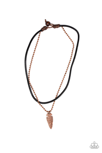 Paparazzi Urban Necklace - Arrowhead Anvil - Copper (PZ-974)