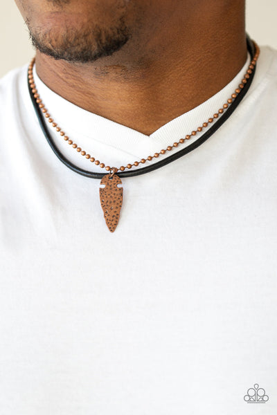 Paparazzi Urban Necklace - Arrowhead Anvil - Copper (PZ-974)
