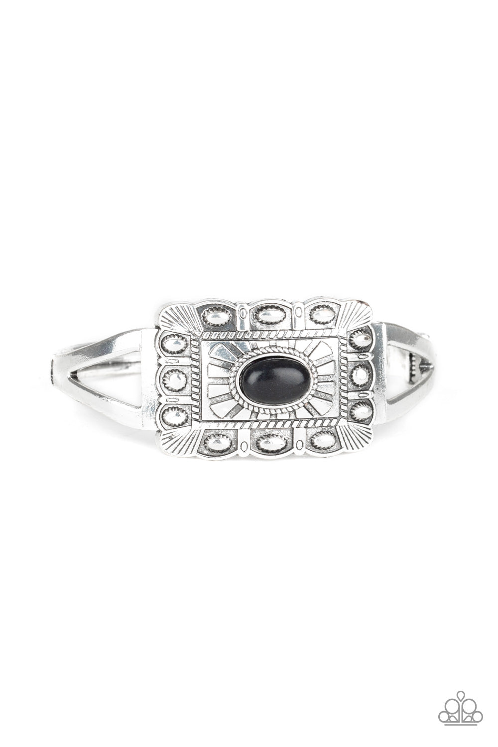 Paparazzi Hinged Bracelet - BIG House On The Prairie - Black