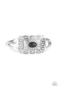 Paparazzi Hinged Bracelet - BIG House On The Prairie - Black
