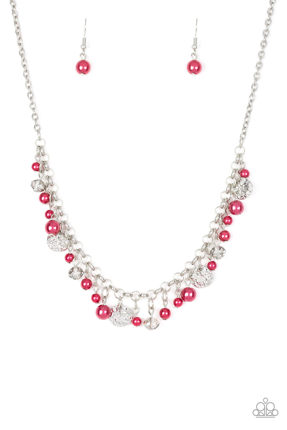 Coastal Cache - Red Paparazzi Necklace (#1813)