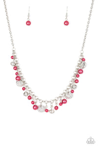 Coastal Cache - Red Paparazzi Necklace (#1813)