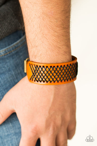 Paparazzi Urban Bracelet - Cross The Line - Brown (UB126)