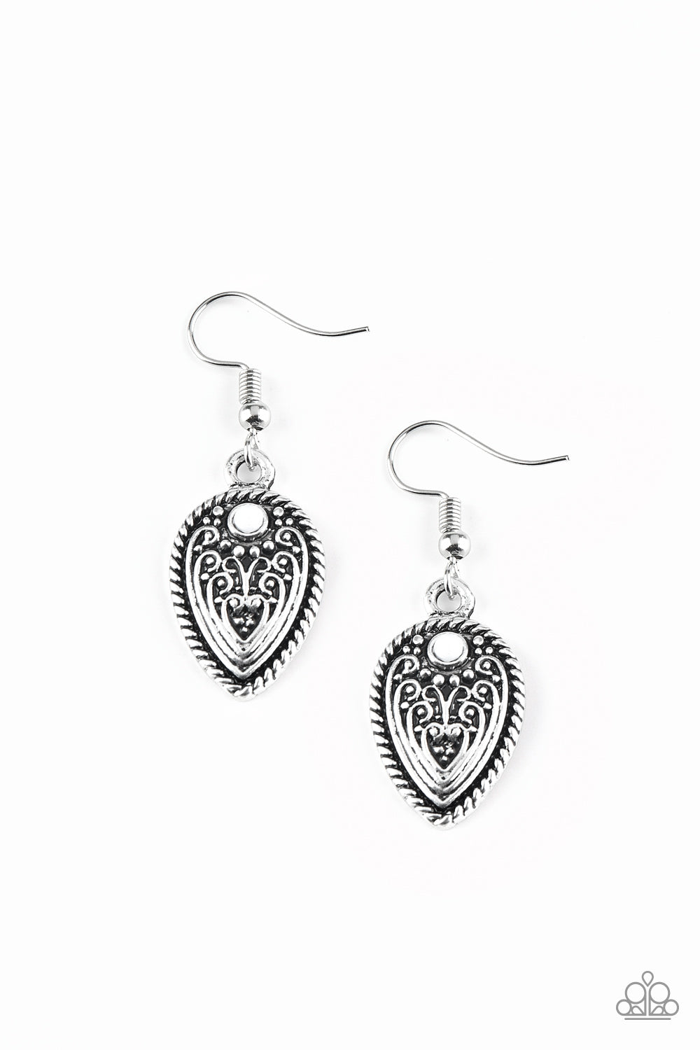 Paparazzi Earrings - Distance PASTURE - White (#291)