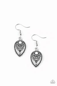 Paparazzi Earrings - Distance PASTURE - White (#291)