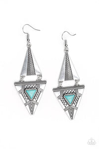 Paparazzi Earrings - El Paso Edge - Blue (#768)