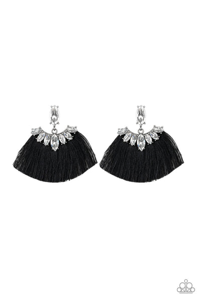 Paparazzi Earrings - Formal Flair - Black (PZ-1364)