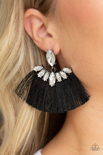 Paparazzi Earrings - Formal Flair - Black (PZ-1364)