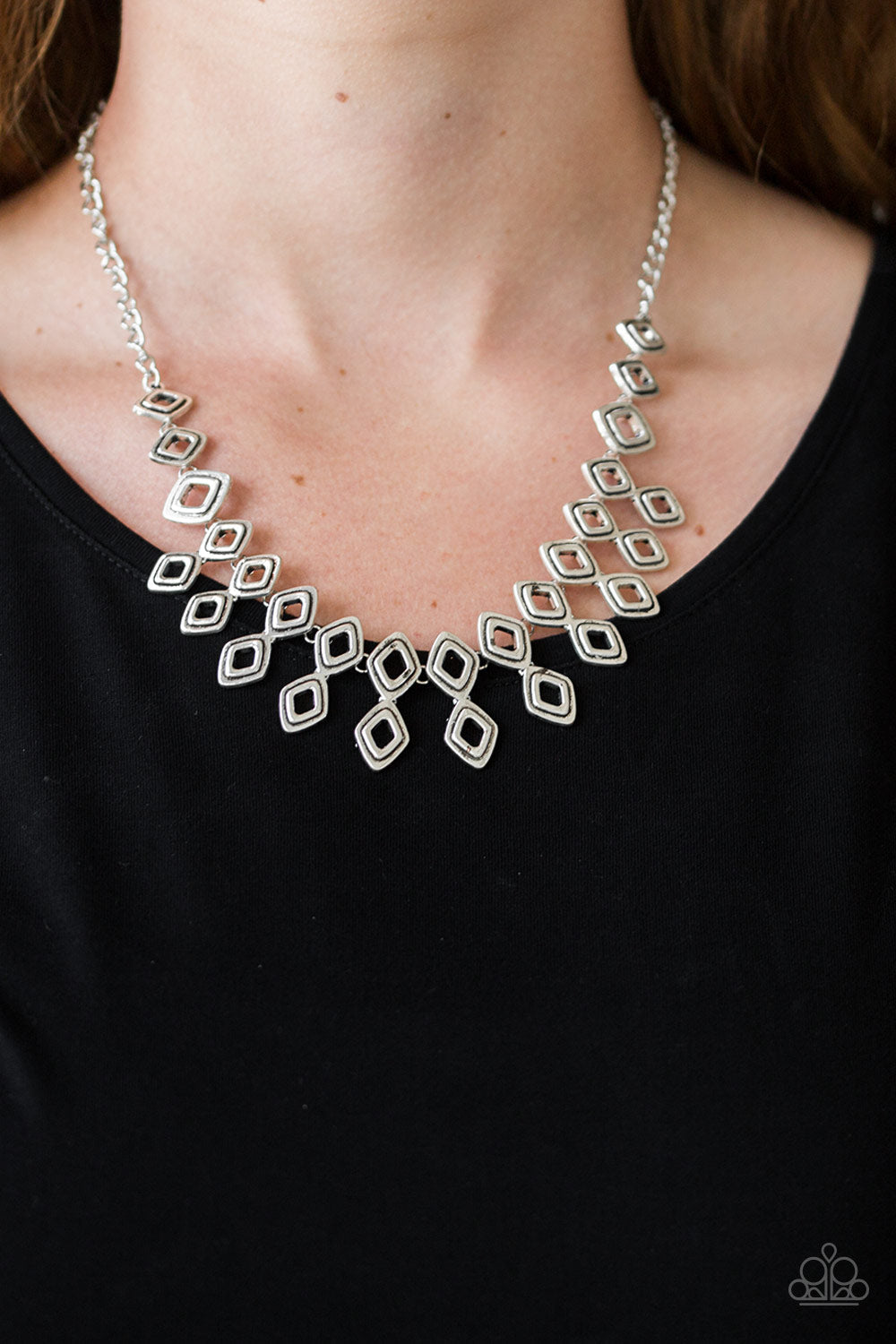 Geocentric - Silver - Paparazzi Necklace (PZ-1259)