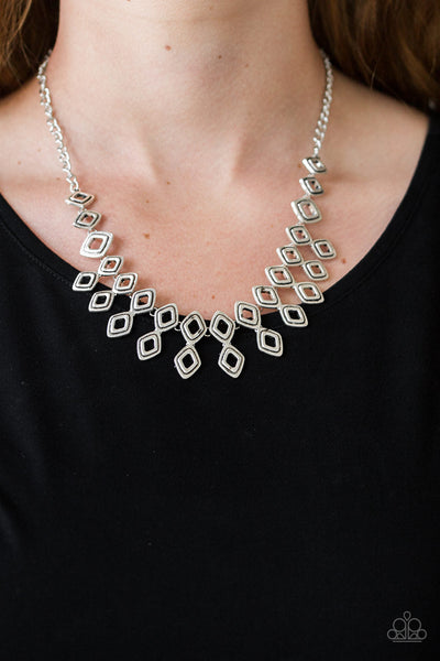 Geocentric - Silver - Paparazzi Necklace (#1259)