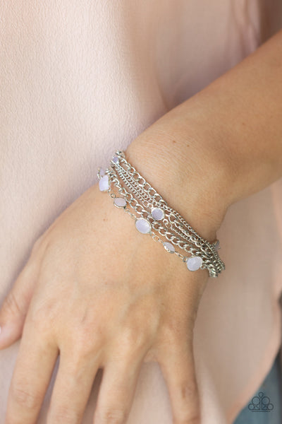 Glossy Goddess - White Paparazzi Bracelet (#4637)