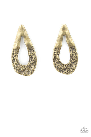 Industrial Antiquity - Brass Paparazzi Earrings (PZ-3761)