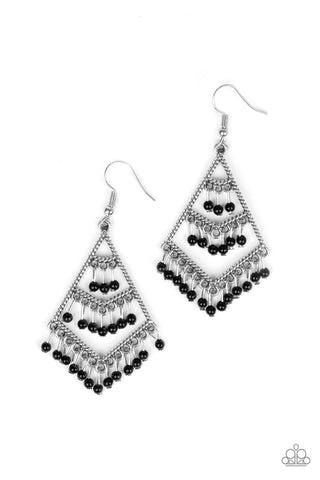 Paparazzi Fishhook Earrings - Kite Race - Black (PZ-118)